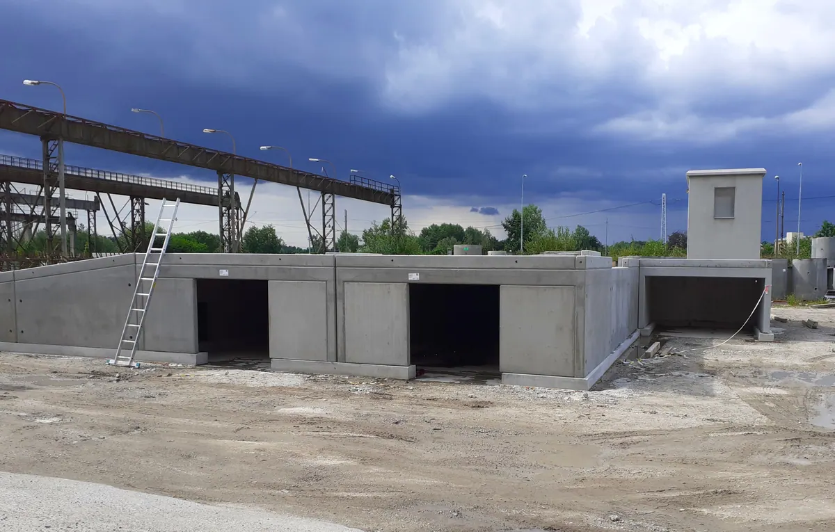Prefabrikované sběrné dvory MODULO – Dílce MODULO v areálu MABA Prefa