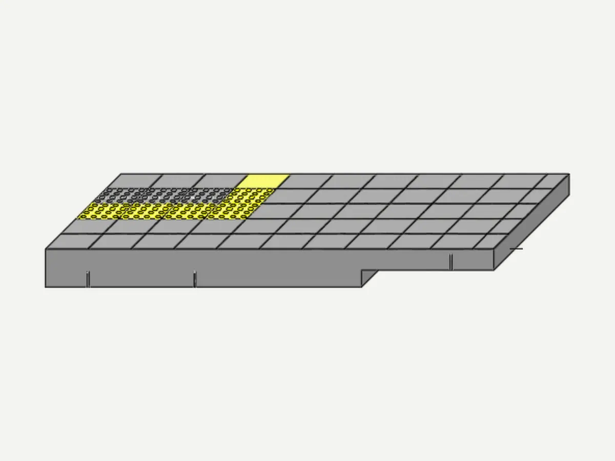 Konzolové desky NDL – PZD-NDL1300x2100-SLP/P-COM – lepené pravé zakončení s varovným pásem