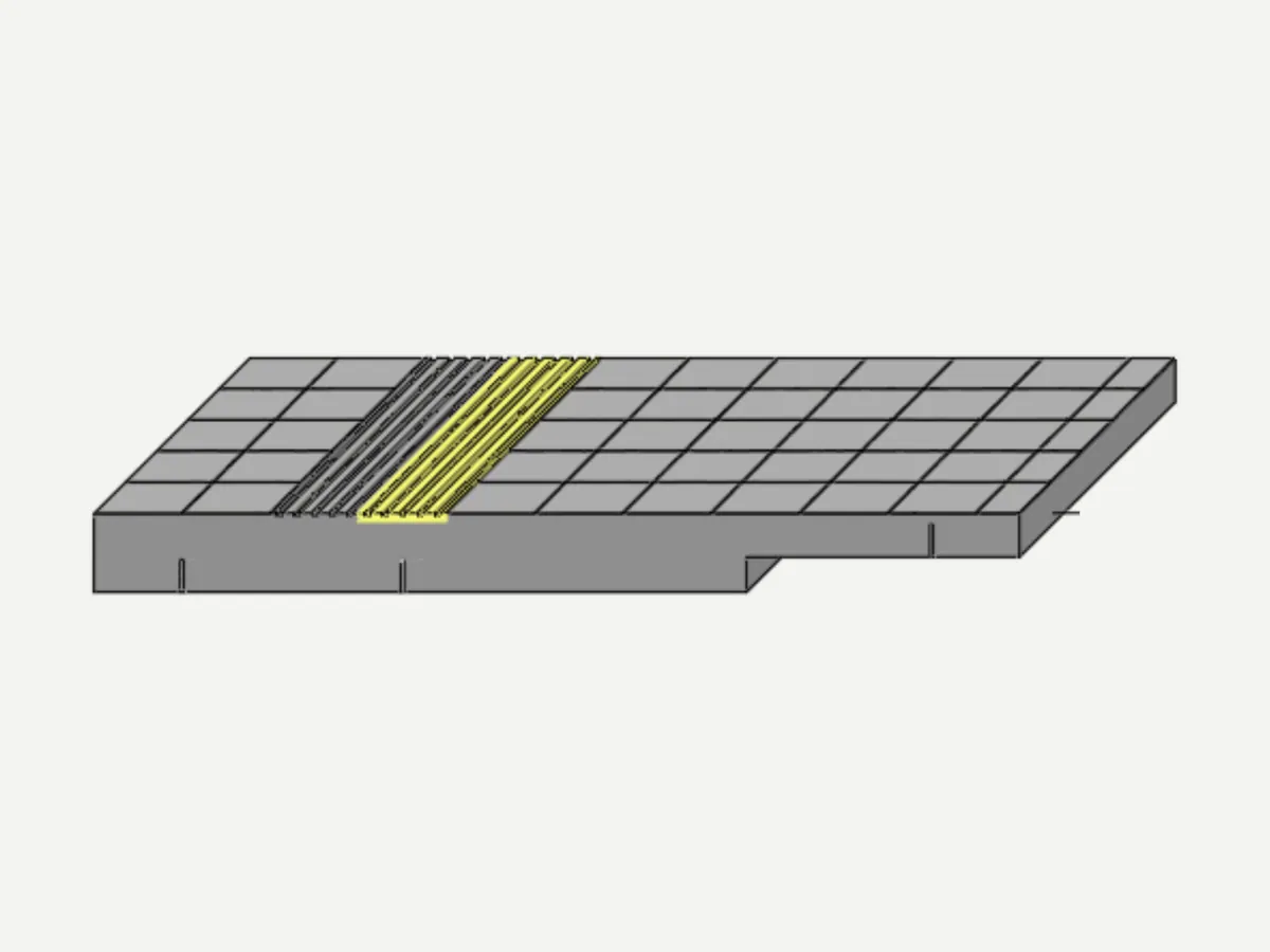 Konzolové desky NDL – PZD-NDL1300x2100-VL-COM – lepená deska s dlažbou COMCON® a vodicí linií